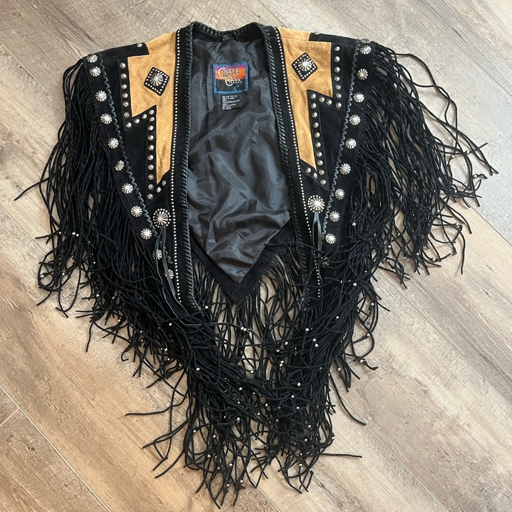 Cripple creek Shawl studded suede